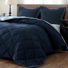 Lightweight Solid Comforter Set (King) With 2 Pillow Shams - 3-Piece Set - Blue And Sapphi