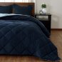 Lightweight Solid Comforter Set (King) With 2 Pillow Shams - 3-Piece Set - Blue And Sapphi
