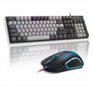 Gaming Keyboard And Mouse Combo, K1 Led Rainbow Backlit Keyboard With 104 Key Computer Pc 