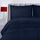 Queen Comforter Set With 2 Pillow Shams - Bedding Comforter Sets - Down Alternative Navy C