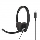 Cs300-Usb Double-Sided On-Ear Communication Headset, Noise Cancelling Electret Microphone,