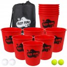 Yard Pong, Outdoor Giant Yard Games Pong Game Set With Durable Buckets And Balls, Cup Pong