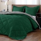 Lightweight Solid Comforter Set (Twin) With 1 Pillow Sham - 2-Piece Set - Blackish Green A