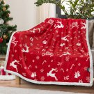 Premium Christmas Sherpa Throw Blanket | Christmas Decoration Gift, Fleece, Plush, Warm, C