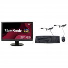 ViewSonic VA2055SM 20 Inch 1080p LED Monitor & Verbatim Slimline Wired Keyboard and Mouse