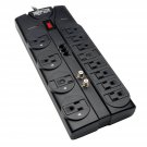 Tripp Lite TLP1208TELTV 12 Outlet Surge Protector Power Strip, 8ft Cord, Right-Angle Plug,