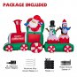 7.5 Ft Long Christmas Inflatables Train With Santa Claus Snowman And Penguin, Lighted Blow