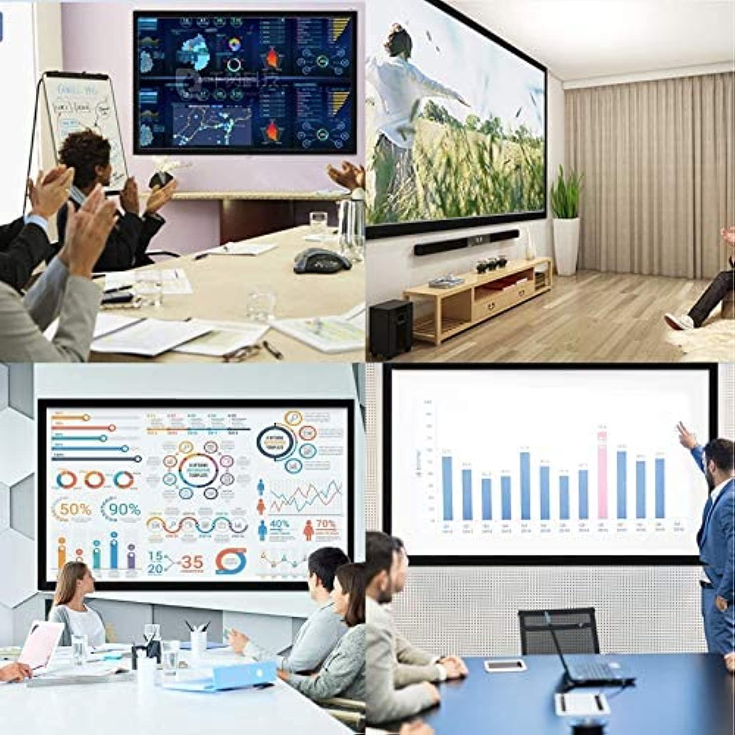 VEVOR Projector Screen Fixed Frame 130inch Diagonal 169 Movie