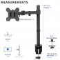 VIVO Full Motion Single VESA Monitor Desk Mount Stand with Double Center Arm Joint, Holds 