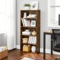 Bookshelf, 5-Tier Open Bookcase, Rustic Brown Ulbc165X01 & File Cabinet, Mobile Filing Cab