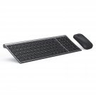 Rechargeable Wireless Keyboard Mouse, Slim Thin Low Profile Keyboard And Mouse Combo With 