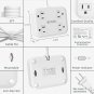 Two Prong Power Strip USB - TROND 2 Prong to 3 Prong Outlet Adapter, 4 USB Ports, 4 Child 