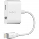 Belkin Lightning to 3.5mm Audio Cable + Audio Charger Splitter, 2 in 1 Aux Headphone Adapt