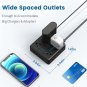 Power Strip With 4 Usb Ports, 5 Ft Extension Cord Flat Plug With 8 Outlets, Wall Mountable