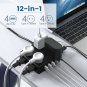 Power Strip With 4 Usb Ports, 5 Ft Extension Cord Flat Plug With 8 Outlets, Wall Mountable