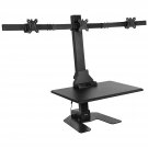 Triple Monitor Electric Standing Desk Converter | Height Adjustable Sit-Stand Converting D