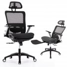 Ergonomic Mesh Office Chair With Footrest, High Back Computer Executive Desk Chair With He