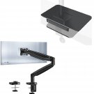 Heavy Duty Single Monitor Stand Mount, With Desk Reinforcement Plate - Monitor Desk Clamp 