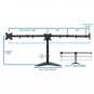 Triple Monitor Stand | 3 Monitor Stand Fits 19 20 21 22 23 24 Inch Computer Screens | Free