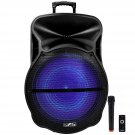 18 Inch Bluetooth Portable Rechargeable Party Speaker With Sound Reactive Led Party Lights