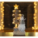 Christmas Snowman Decor Christmas Figurines Resin Snowman Lighted Decorations Indoor Who N