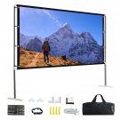 Projector Screen with Stand ,126 inch Portable 16:9 4K HD Outdoor Indoor Projection Screen