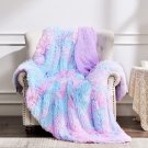 Purple Faux Fur Throw Blanket, Super Soft Warm Reversible Sherpa Fleece Microfiber Blanket