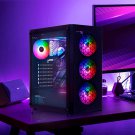 X921 Mesh Airflow And Tempered Glass Gaming Pc Case With Fans, Pre-Installed 6 Static Rgb 