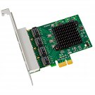 Quad Port 10/100/1000Mbps Gigabit Pci-E Nic Ethernet Network Card For Pc, Rtl8111H Chip, P