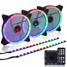 Ds 140Mm Led Fans With Controller For Pc Cases, Addressable Rgb Fans For Computer Case, Cp