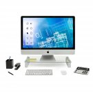 Glass Computer Monitor Riser And Laptop Stand | Clear Flat Screen Display Stand, Desktop S