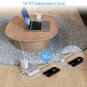 Flat Extension Cord 10 Ft, Ultra Thin Power Strip Under Carpet With 3 Usb Wall Charger(1 U