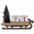 Christmas Countdown Blocks Santa Sleigh Advent Calendar Christmas Tree Decorations Wooden