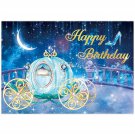 7X5Ft Dream Princess Pumpkin Carriage Backdrops Happy Birthday Night Fairytale Magical Cas