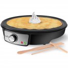 Electric Griddle Crepe Maker Cooktop - Nonstick 12 Inch Aluminum Hot Plate With Led Indica