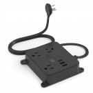 Flat Plug Power Strip - TROND 5FT Flat Extension Cord with 3 USB Charger, 3 AC Outlets Des