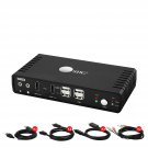 4K Dual Monitor Hdmi 2 Port Kvm Switch With Microphone & Audio, 4K60 Dual Hdmi Output, 4K6