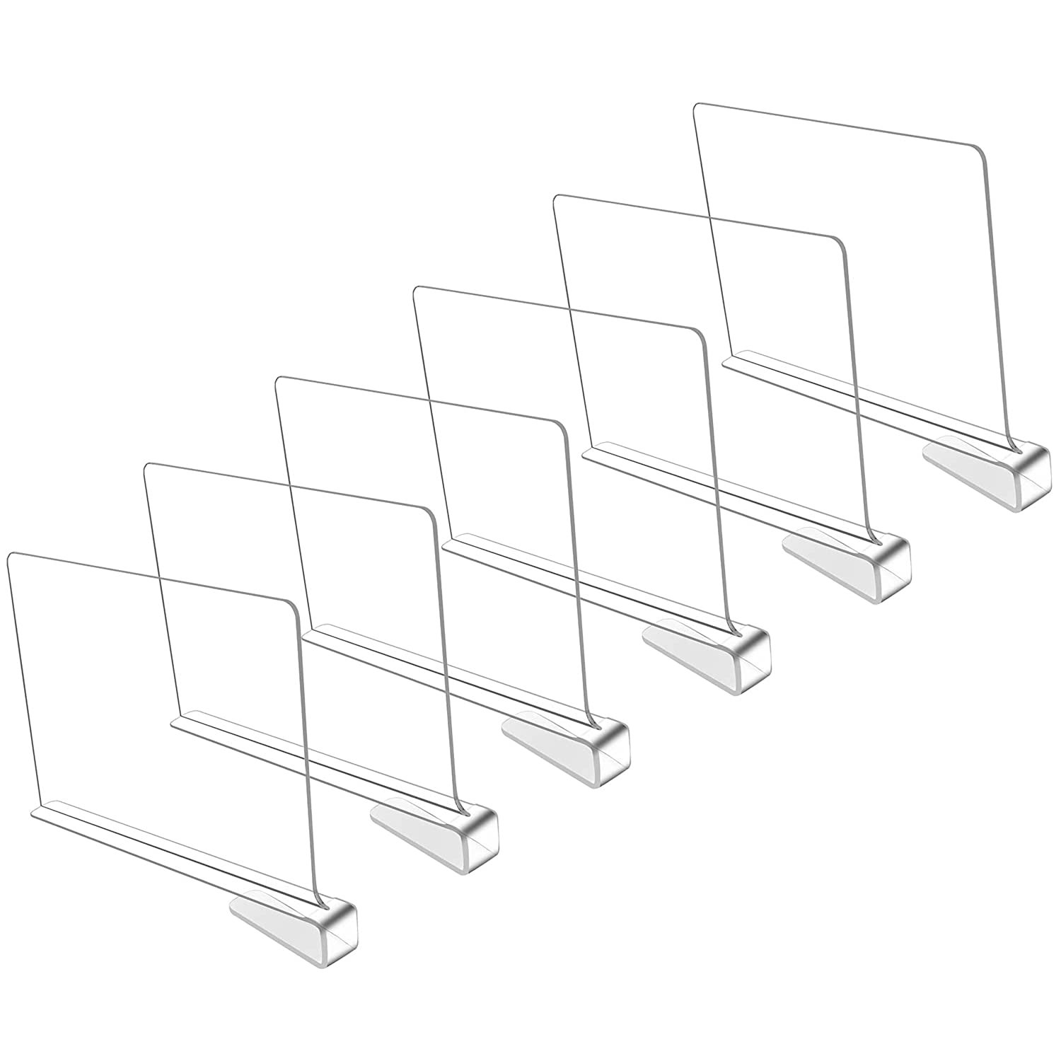 6 Pack Beautiful Acrylic Shelf Dividers, Perfect Perfect For Closets Kitchen Bedroom Shelv
