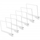 6 Pack Beautiful Acrylic Shelf Dividers, Perfect Perfect For Closets Kitchen Bedroom Shelv