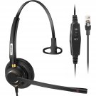 Phone Headset Rj9 With Noise Canceling Mic Corded Telephone Headset Compatible With Polyco
