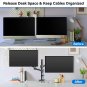 Dual Monitor Stand, Height Adjustable Monitor Desk Mount, Gas Spring Monitor Arm For Two 1