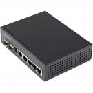 StarTech.com Industrial 6 Port Gigabit Ethernet Switch 4 PoE RJ45 +2 SFP Slots 30W PoE+ 48