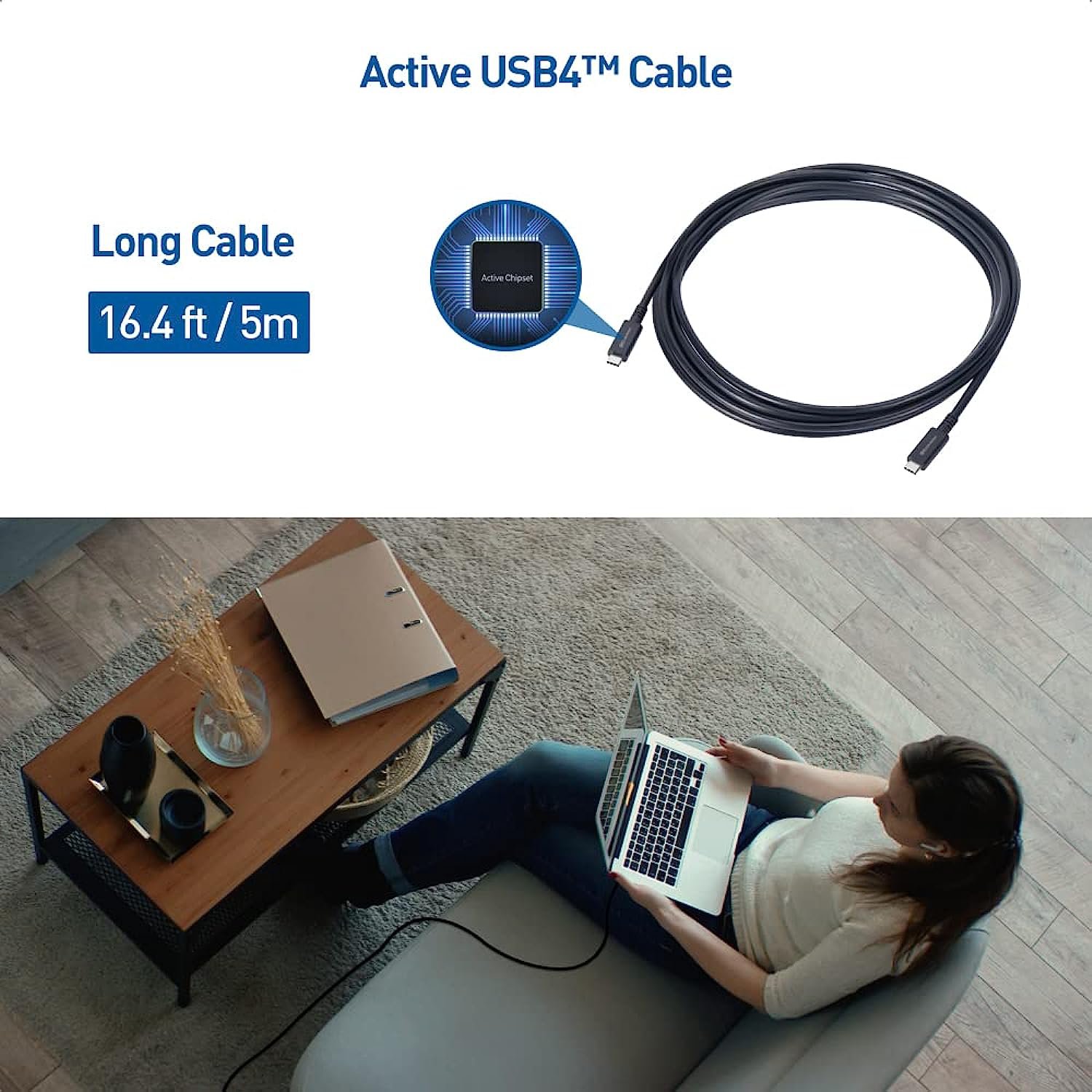 Cable Matters 20gbps Active Usb4 Cable 164 Ft 5m With 4k Video And 60w Charging Compatib 0241