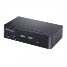 StarTech.com USB C KVM Switch, 2 Port DisplayPort KVM w/ 4K 60Hz UHD HDR Video, 3.5mm Audi