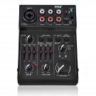 Pyle 3 Channel Bluetooth Audio Mixer - DJ Sound Controller Interface with USB Soundcard fo