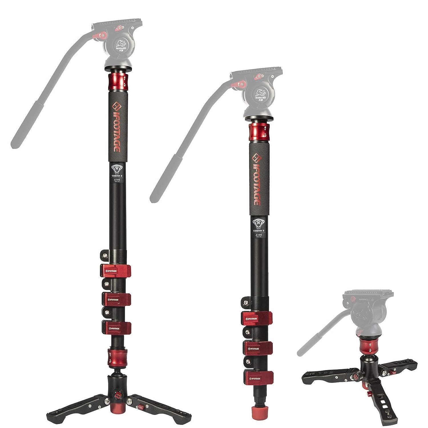 IFOOTAGE Camera Monopod Professional 71" Aluminum Telescoping Video Monopods with Tripod S