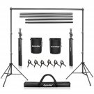 Backdrop Stand, 8.5X10Ft Adjustable Photo Backdrop Stand Kit With 4 Crossbars, 6 Backgroun
