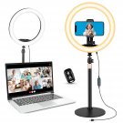 Desktop Ring Light For Video Conference Lighting, 10" Ring Light With Stand For Computer Z