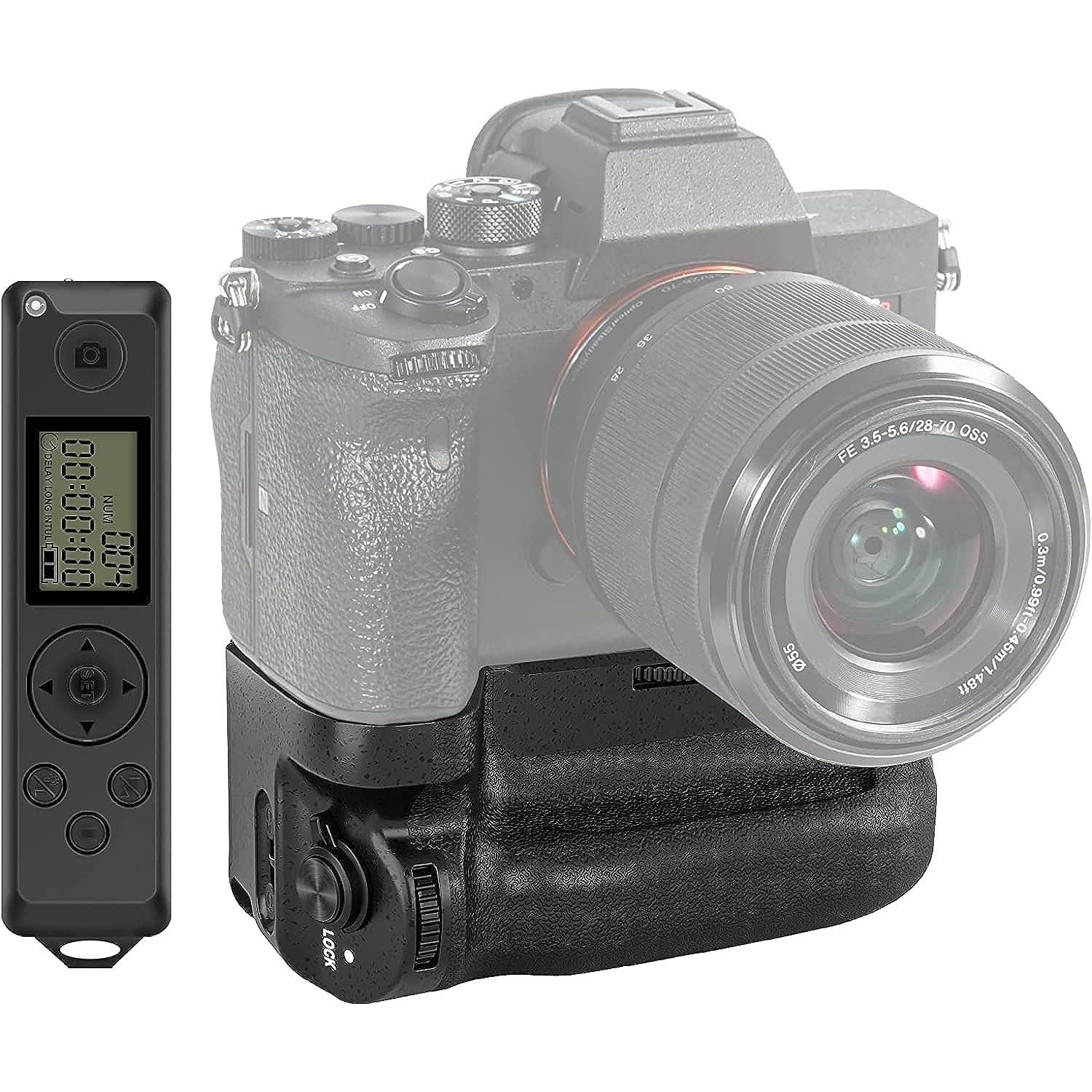 NEEWER Vertical Battery Grip with 2.4G 131ft/40m LCD Remote Control, Replacement for VG-C4