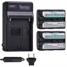 2 Pack Np-Fm50 Battery And Charger Kit For Sony Np-Fm30 Np-Fm51 Np-Qm50 Np-Qm51 Np-Fm55H A
